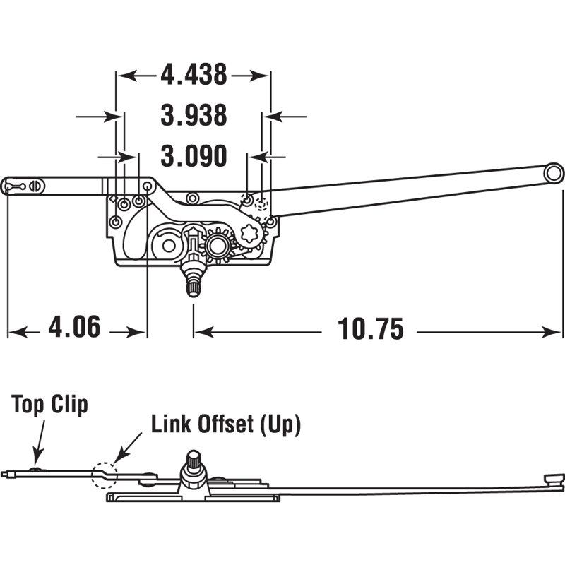 Prime-Line Entrygard Dual Arm Right-Hand Casement Window Operator with Stud Bracket  Repair Broken Windows (Single Pack)