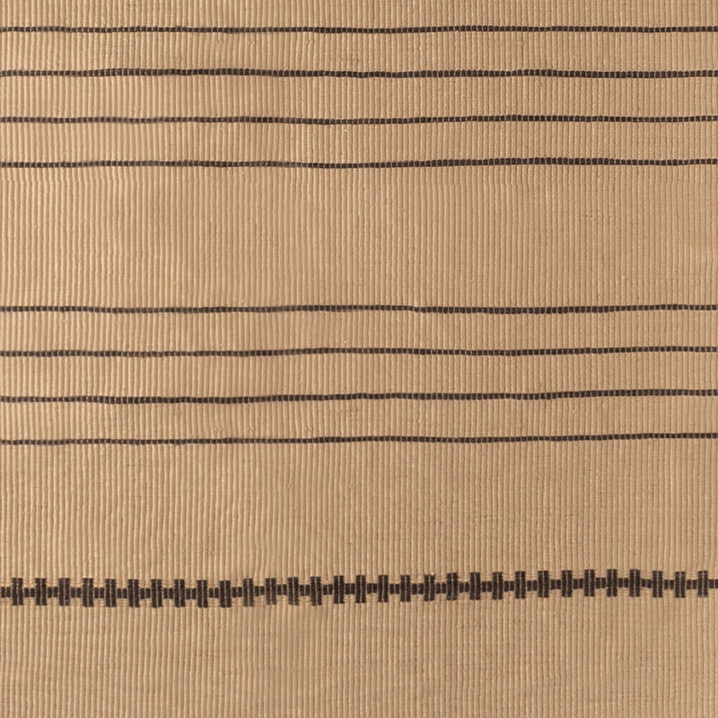 Rectangle Jaquelynn Striped Hand Loomed Recycled P.E.T. Area Rug in Valley Sand, Rectangle 5' x 8'