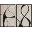 «NO TEXTURE PRINT», ligne noire, courbes abstraites sur motif minimaliste beige - impression sur toile encadrée 2 pièces-120419656-120419658