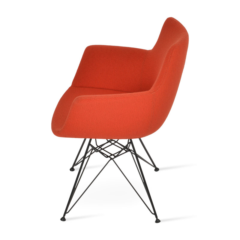 Fauteuil tour Bottega, Orange, Noir
