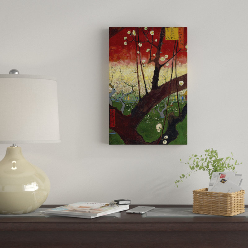«Japaneseerie Flowering Plum Orchard After Hiroshige Paris, 1887» par Vincent Van Gogh sur toile, Toile tendue, Pas de tapis