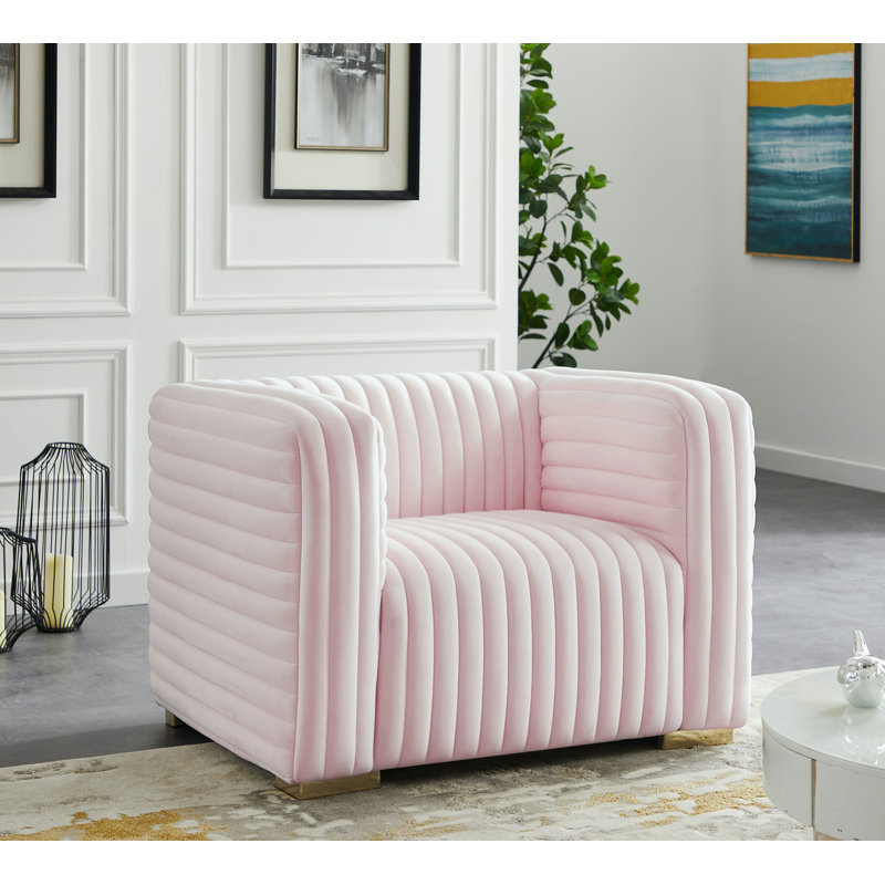 Fareid Velvet Armchair, Pink Velvet