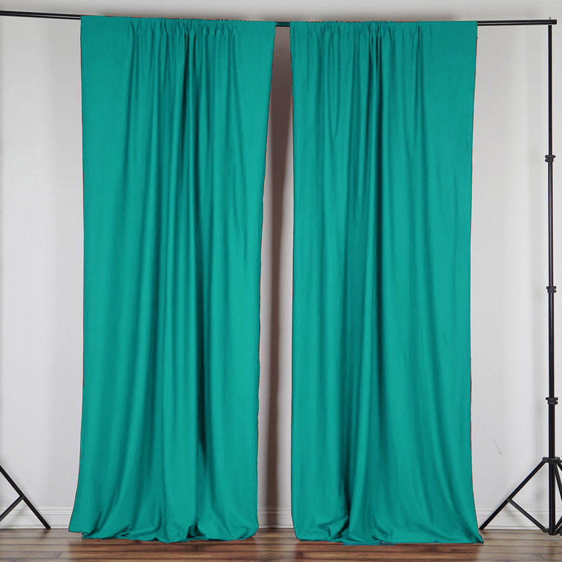 Antion Semi Sheer Curtain Single Panel, 56" x 108", Green Teal