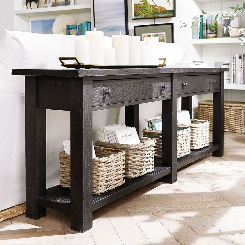 Console rustique, H 29,92 po x l 82,68 po x P 15,75 po, Noir