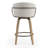 Set of 2 Bette Beige Washed Woven Fabric Swivel Counter Stool with Wood Legs and Copper Iron Arms-743260376