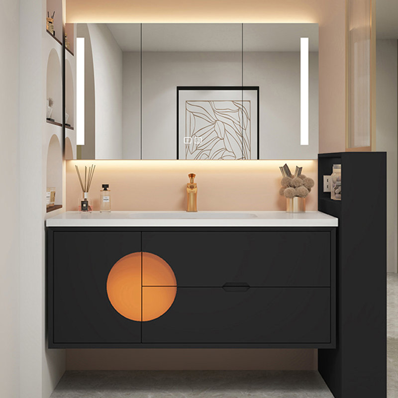 Nordic style simple bathroom cabinet, Black