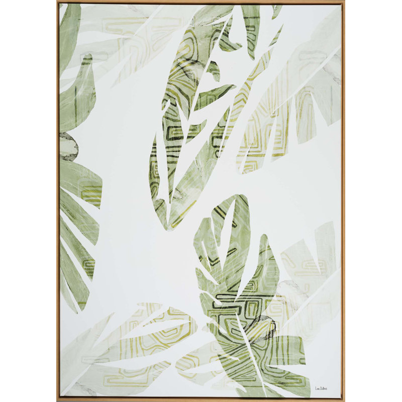 Tranquil Palm Print, 41" H x 29" W x 2" D, Dark Green, Gold
