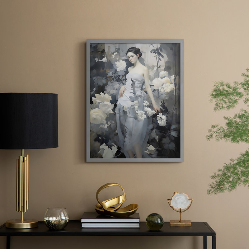 WOMEN Series DLXIV - reproduction encadrée de qualité supérieure - prête à être accrochée - aucun clou requis, Gris