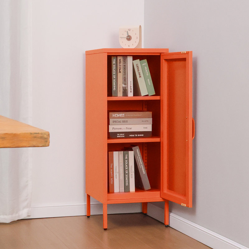 Armoire d'appoint en métal Mully, Orange