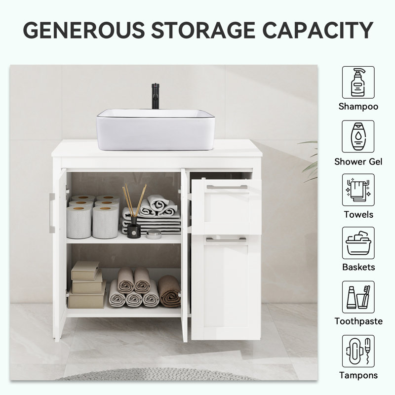 Ensemble de meuble-lavabo simple 36 po avec lavabo 36 po, Blanc