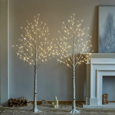 Ensemble de 2 boules pré-éclairées avec 128 lumières à DEL blanc chaud pour l'intérieur et l'extérieur