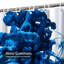 Rideau de douche bleu imperméable, rideaux de douche pour la salle de bain avec 12 crochets-129997555