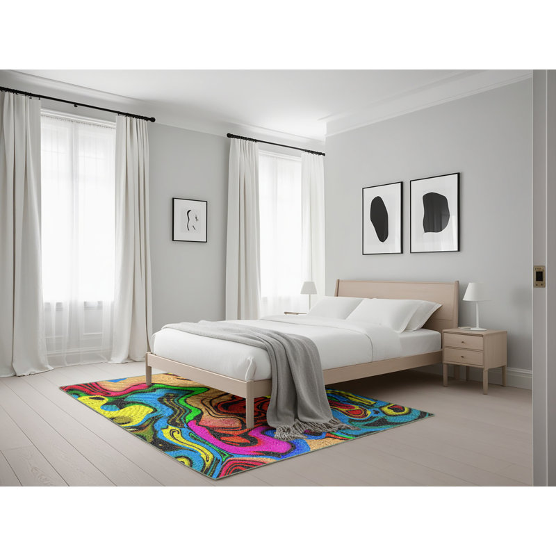 Abstract Indoor Rug, Rectangle 5' x 7'