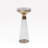 Modern Decorative Round Drink Table with Glass Base and Top with Gold Metal accent-173241786