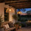 Outdoor Solar Hanging Iron Frame Rattan Lantern (Bulb Include)