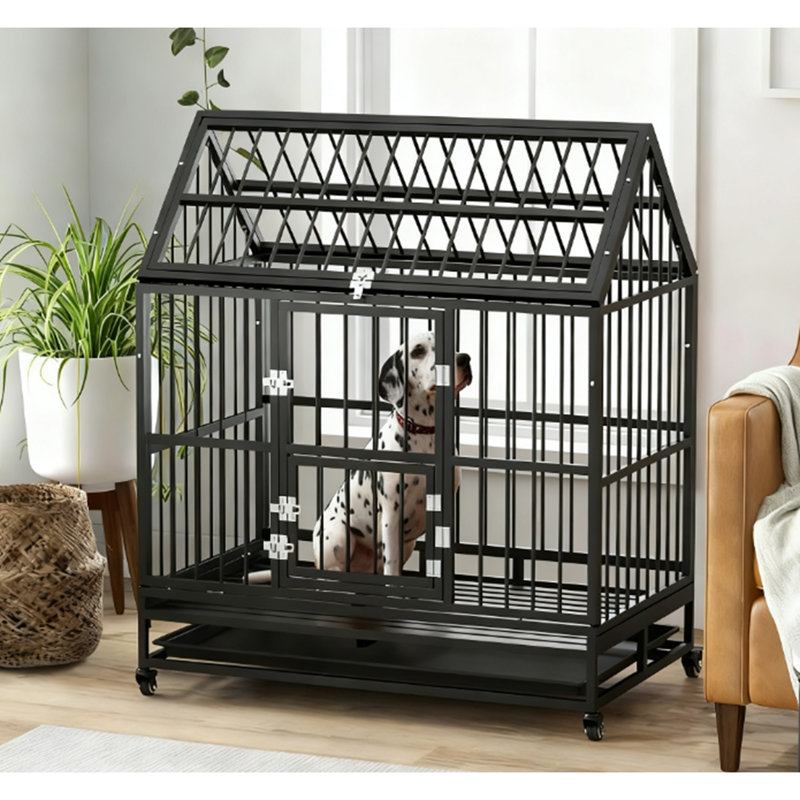 Caisse pour chien robuste avec 4 roues verrouillables