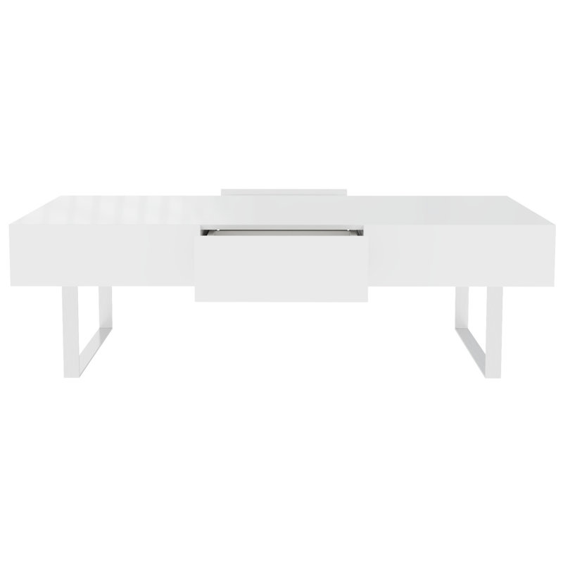 Table basse 52,4 po x 26,8 po x 15,6 po - blanc ultrabrillant, Blanc