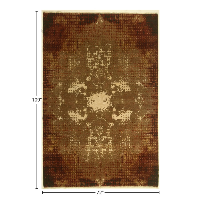 Hand Knotted Wool Abstract Rug