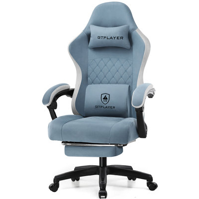 Gaming Chair, Ergonomic Computer Office Chair, High Back Office Chair With Pocket Spring Cushion, Lumbar Support, Adjustable Linkage Armrests & Footrest