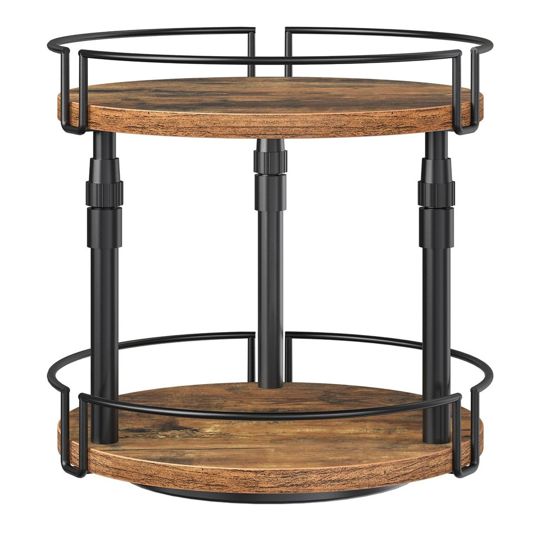 2-Tier Height Adjustable Rotating Spice Rack