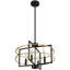 Lustre rond et carré en or noir à 4 lumières Yazmene