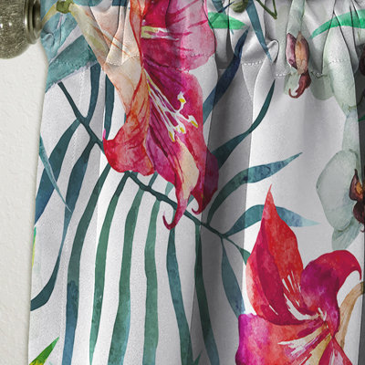 Meadow with Butterflies, Birds and Herbs - Abstract Blackout Curtain Single Panel