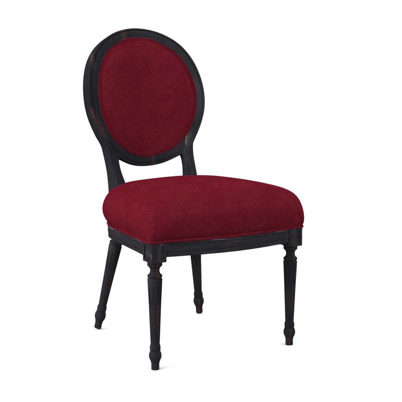 Chaise d'appoint Dauphin, Ébène vintage, Rouge Margaret