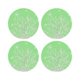  Coral Branch Vegan Leather Round Pebble Placemat