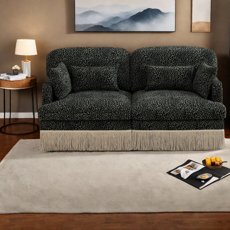 Canapés modulaires en chenille à assise profonde, style léopard moderne pour la maison