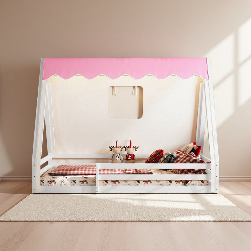 Lit de maison House, Lit double, Rose