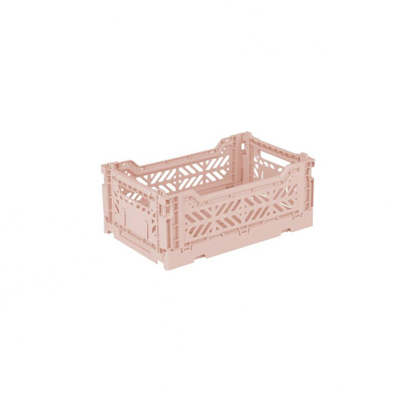 Foldable Plastic Crate, Collapsible Storage Bin to Organize Your Rooms, Collapsible Utility Crate, Milk Tea