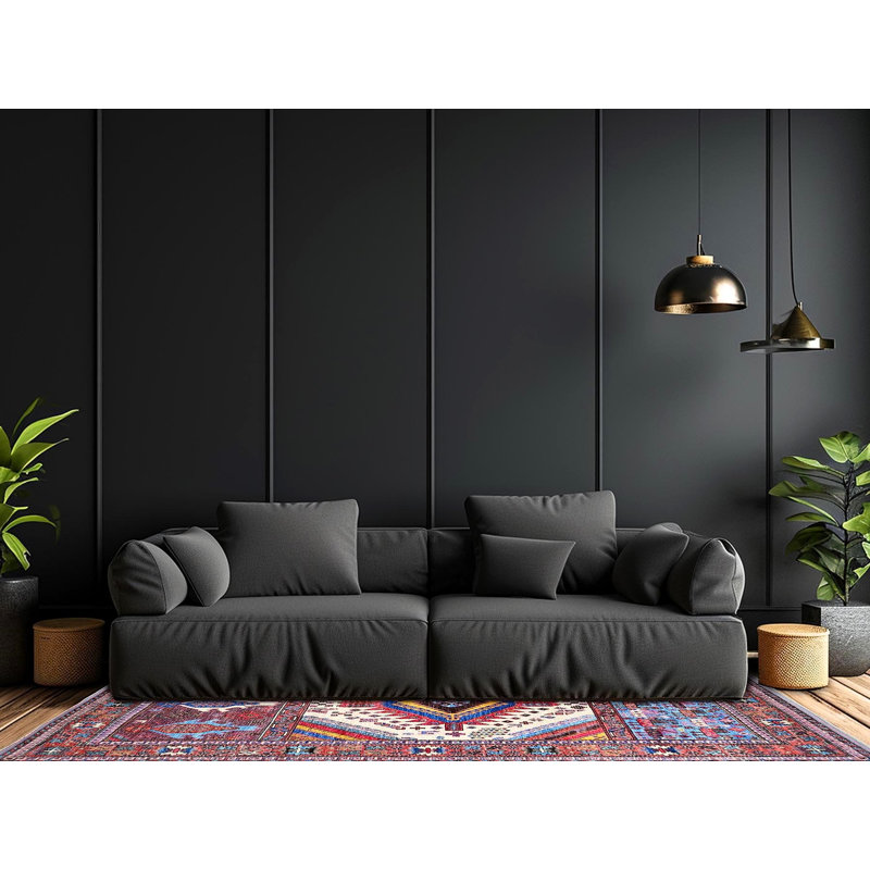Tapis oriental rectangulaire en laine noué à la main 6 pi 0 po x 8 pi 6 po - MOA102589