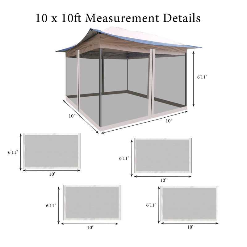 144 Ft. W x 144 Ft. D Steel Pop-Up Canopy, Tan/Navy