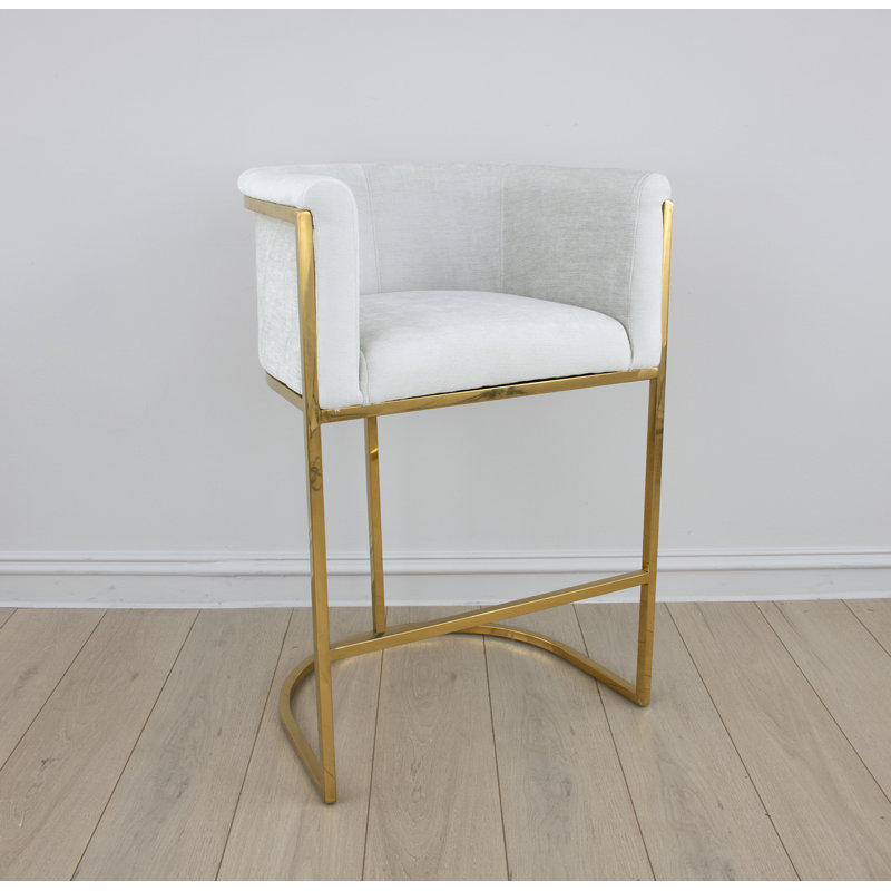 Lucca Upholstered Stool with Metal Frame