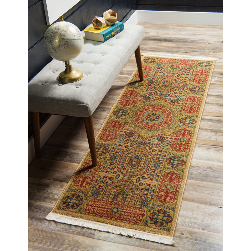 Ophelia Oriental Indoor Rug, Runner 2' x 6'1", Green/Tan