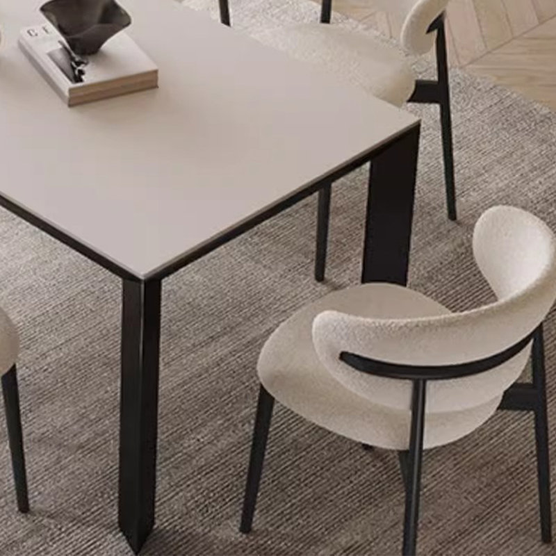 Minimal practical dining table and chair, 29.5"H x 78.7"L x 31.4"W