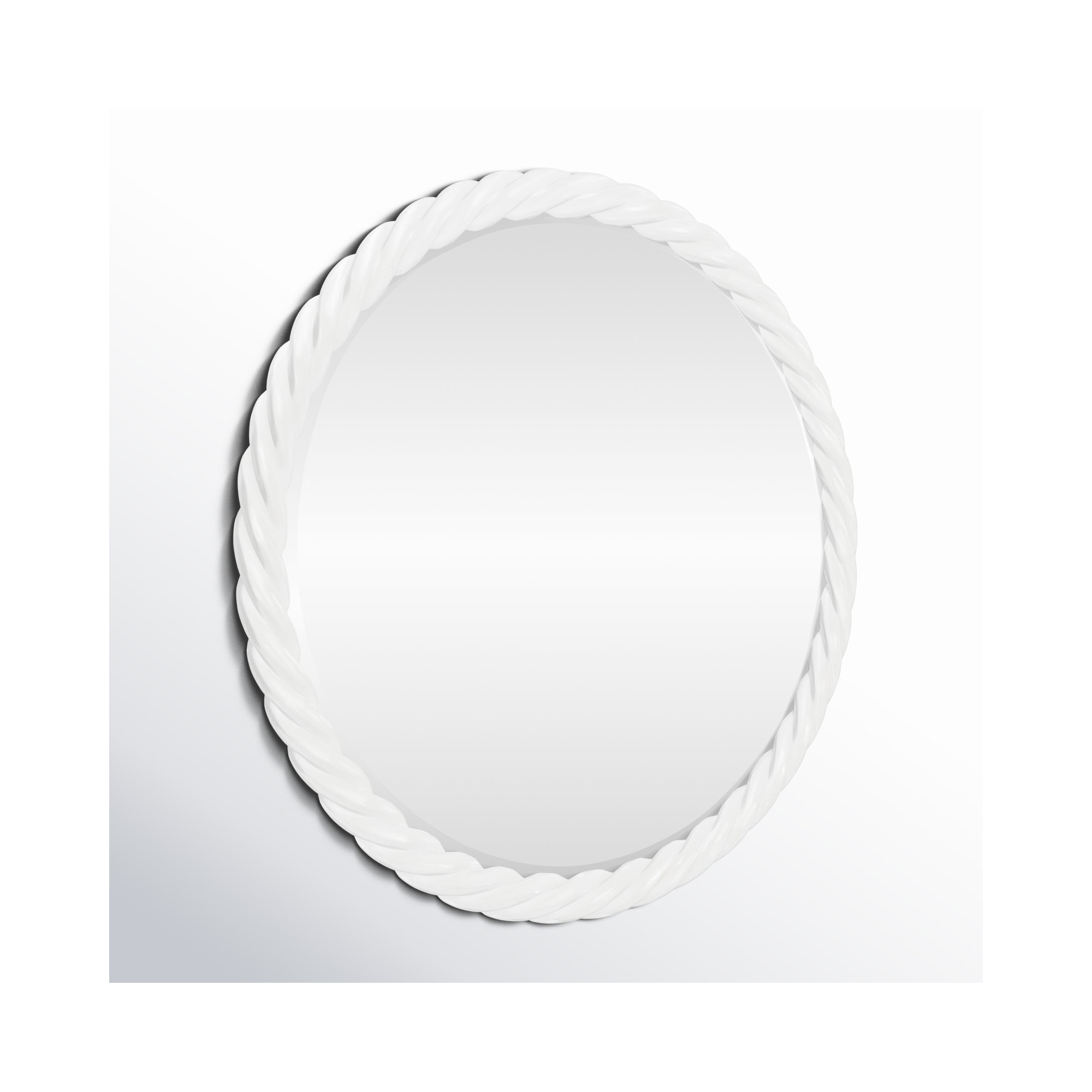 Mara Round Mirror, White