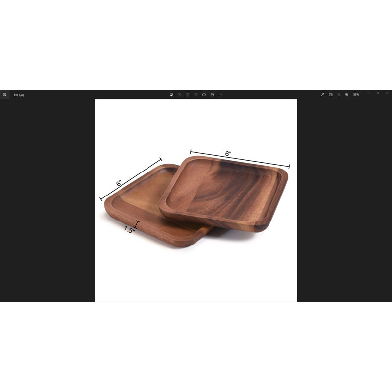 Assiettes carrées en bois d'acacia Kalmar Home - Petit Ciarletto