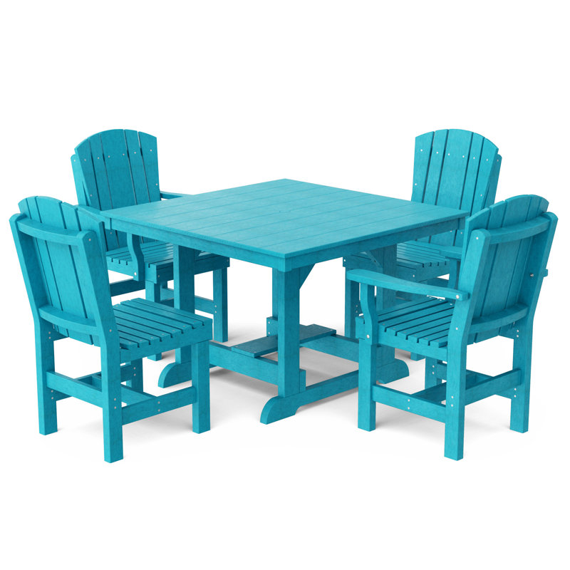 Heritage 5-Piece 44" x 44" Dining Set, Aruba Blue