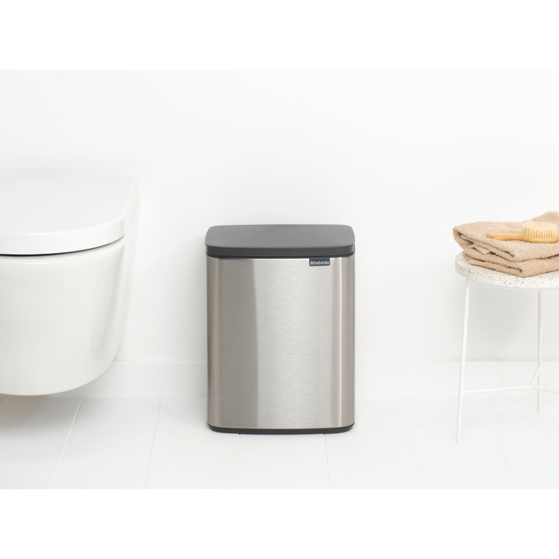 Brabantia 12 Litre Bo Waste Bin, Matt Steel Fingerprint Proof