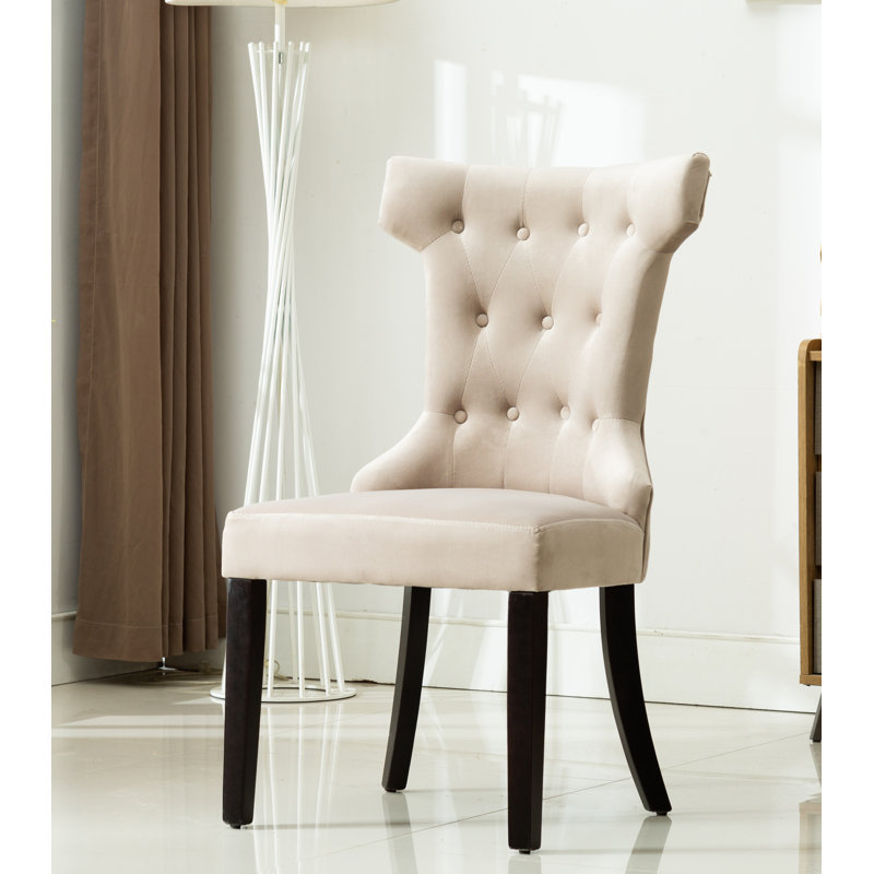 Chaise d'appoint Milena, Microfibre/microsuède beige