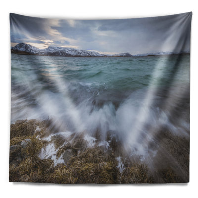 Tapisserie seascape rocks en norvège