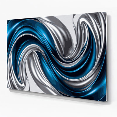 Gradient Abstract 63 Blue Metal Wall Art