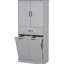 Armoire de salle de bain grise avec 2 sacs à linge, et tablette réglable, basculante, portes et tiroir à usage domestique-571366109