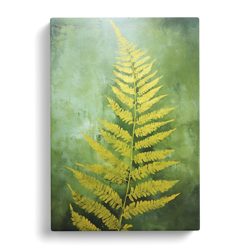 Fern Leaf Gestural - Wrapped Canvas Print, 50cm H x 35cm W x 3cm D