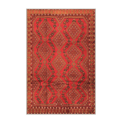 Tapis oriental en chenille tissé à la machine Maiza - orange / terre cuite
