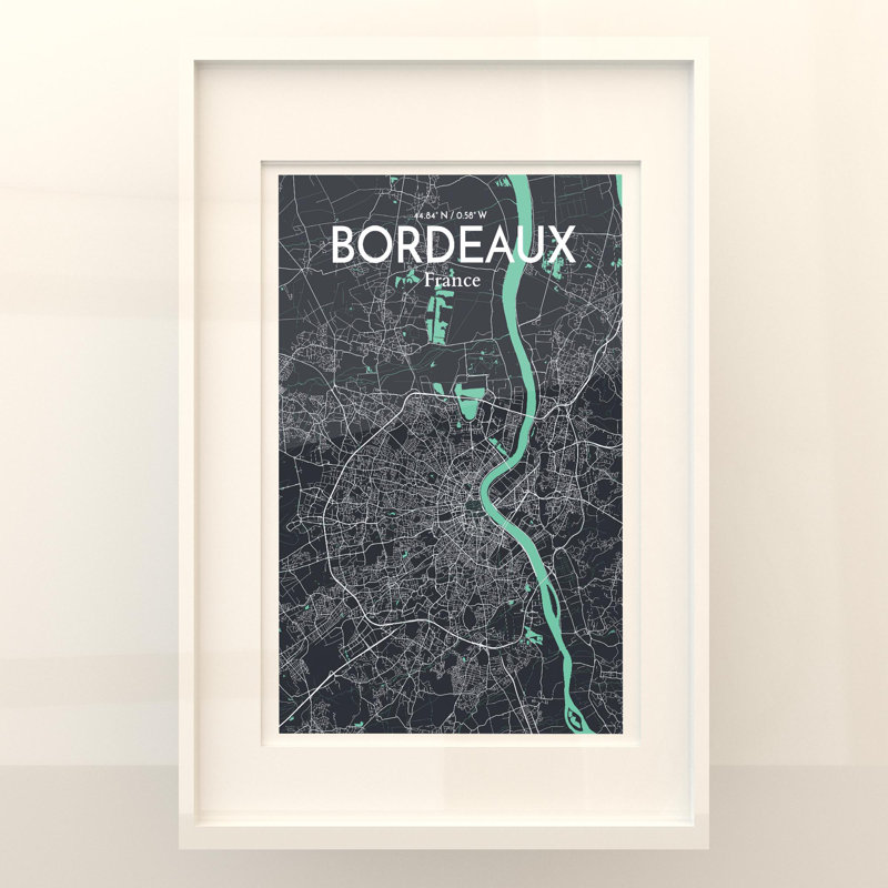 Bordeaux City Map In Dream - No Frame Print, 36cm H x 24cm W x 0.05cm D