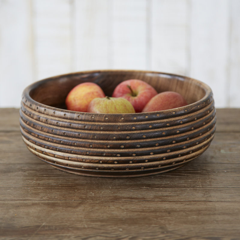 Natural Carved Mango Wood Bowl