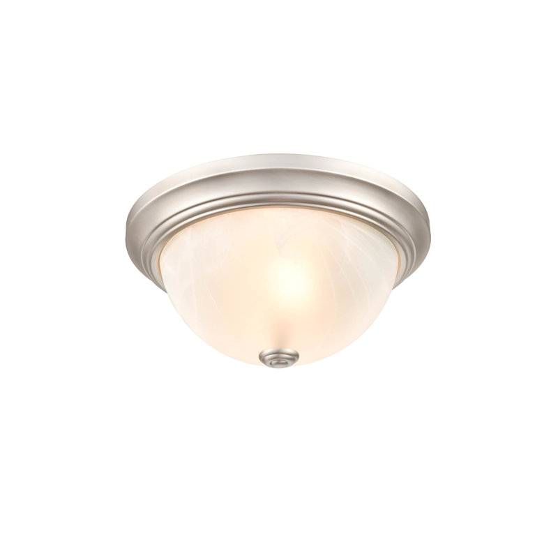 Andreyah Glass Flush Mount, Satin Nickel, 5.5'' H x 11'' W x 11'' D