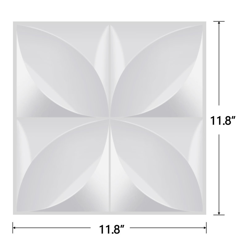 Panneau mural 3D 11,8 "x 11,8" en blanc (paquet de 12)